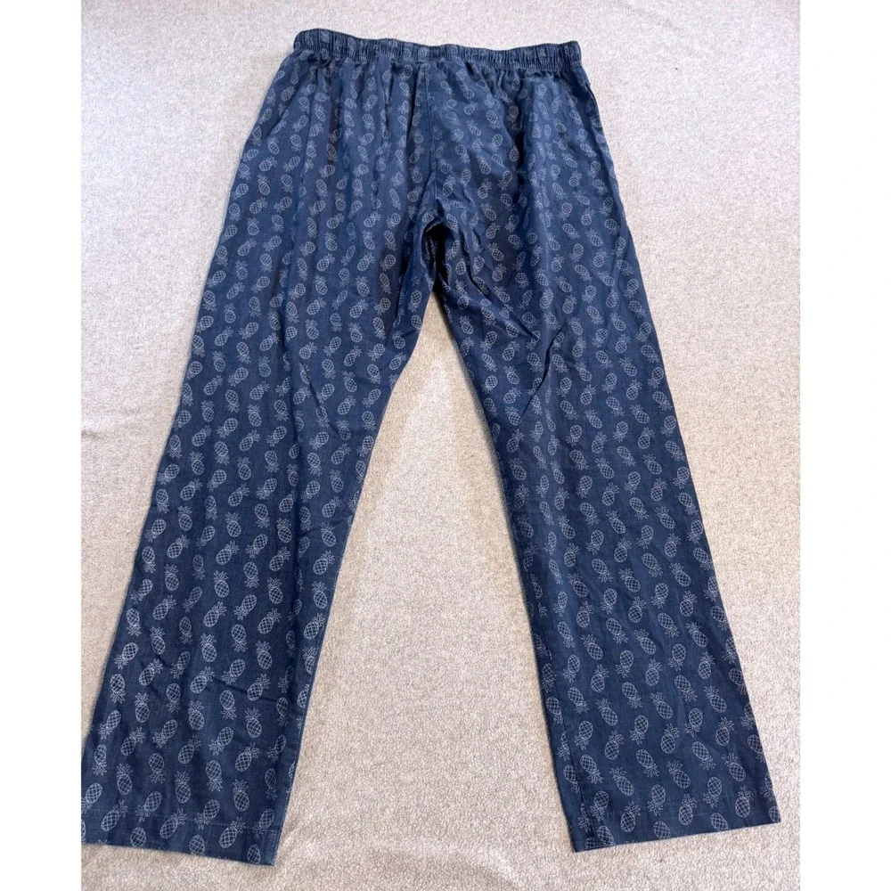 English Laundry Pajama‎ Pants Mens Large Blue Pineapple Print Lounge Sleepwear